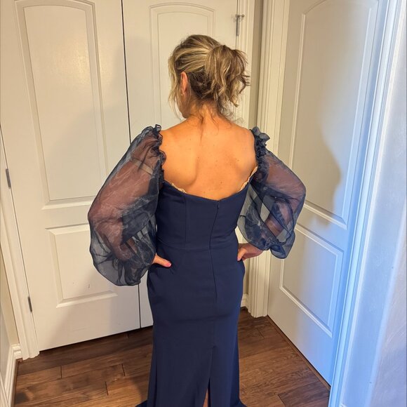 Morilee 72721 evening, mother of the bride gown. NWT Navy. Size 12. - Picture 9 of 10